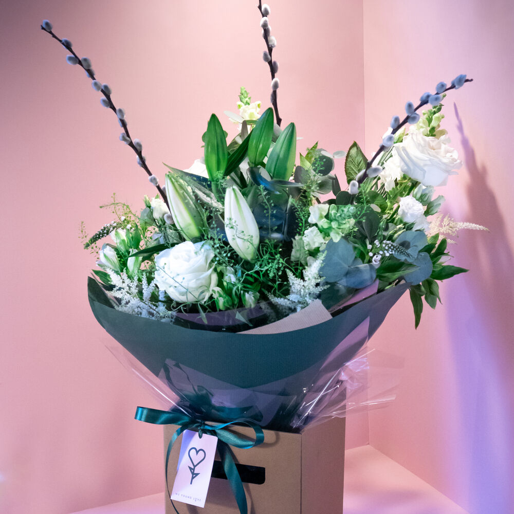 White Bouquet Mother Day Pink We Found Love Florist Image