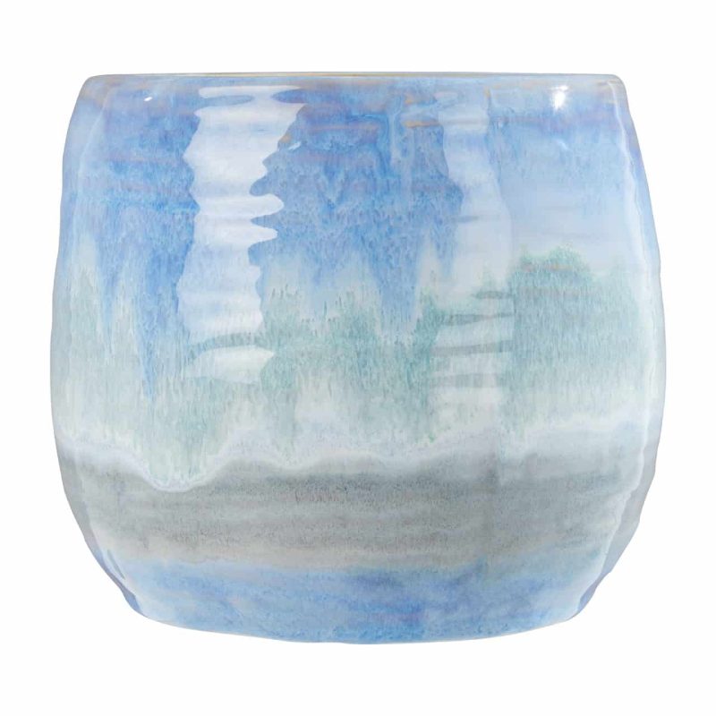 Caldera Blue Ceramic Planter - Modern Design