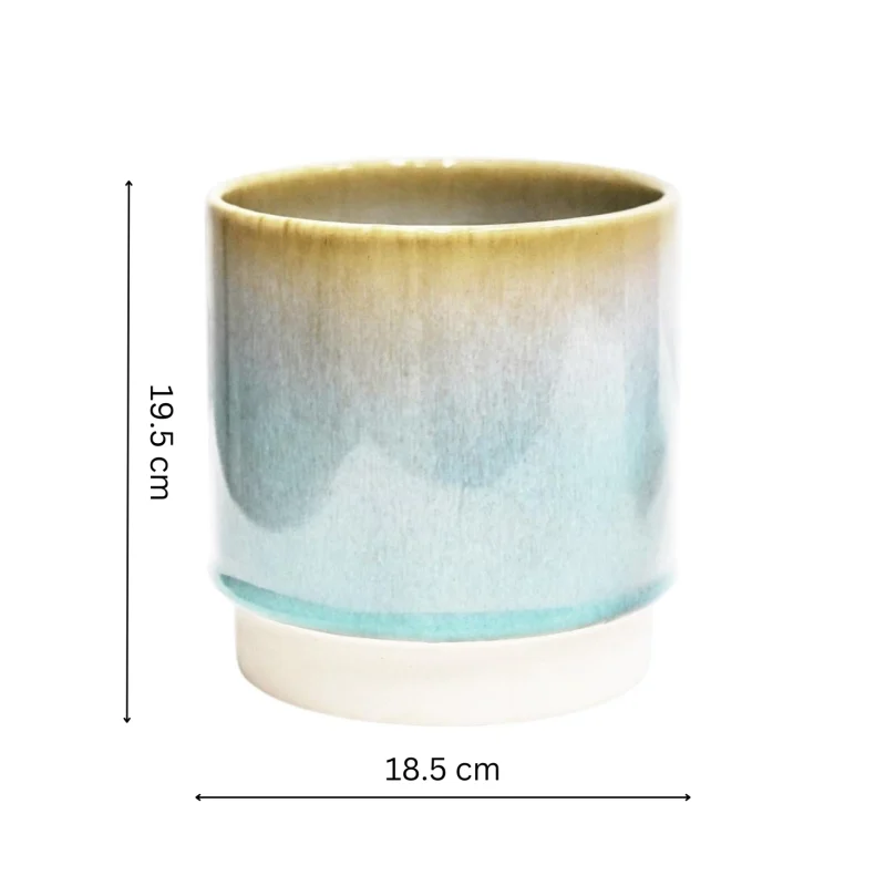 Copenhagen Earthenware Indoor Planter - Two-Tone Finish