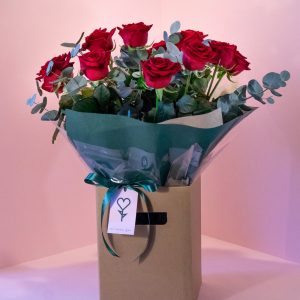 Dozen Red Roses Bouquet Pink We Found Love Florist Image