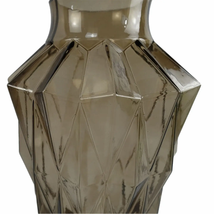 Smoky Glass Geometric Vase – Hand-Finished Floral Vase Aberdeen - Image 2