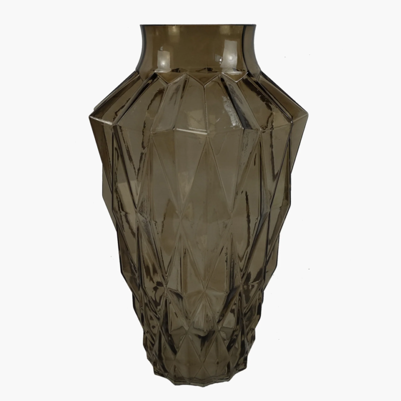 Smoky Glass Geometric Vase – Hand-Finished Floral Vase Aberdeen