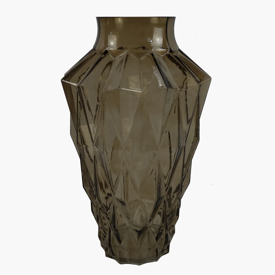 Smoky Glass Geometric Vase – Hand-Finished Floral Vase Aberdeen